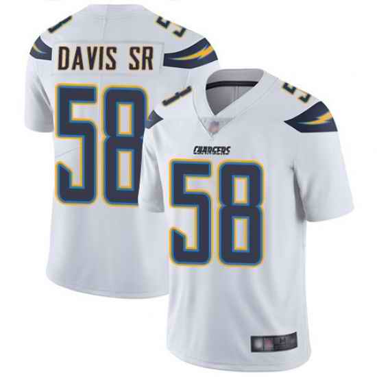 Chargers 58 Thomas Davis Sr White Mens Stitched Football Vapor Untouchable Limited Jersey